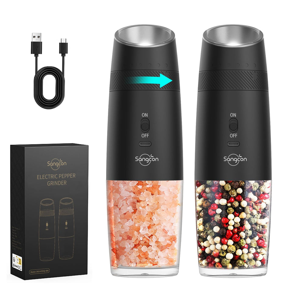 Sangcon gravity electric grinder front view for precise seasoning control