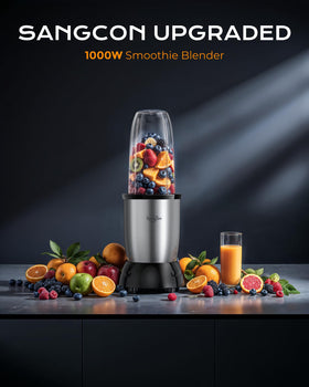 Sangcon ice-crushing action blends frozen fruit in seconds.