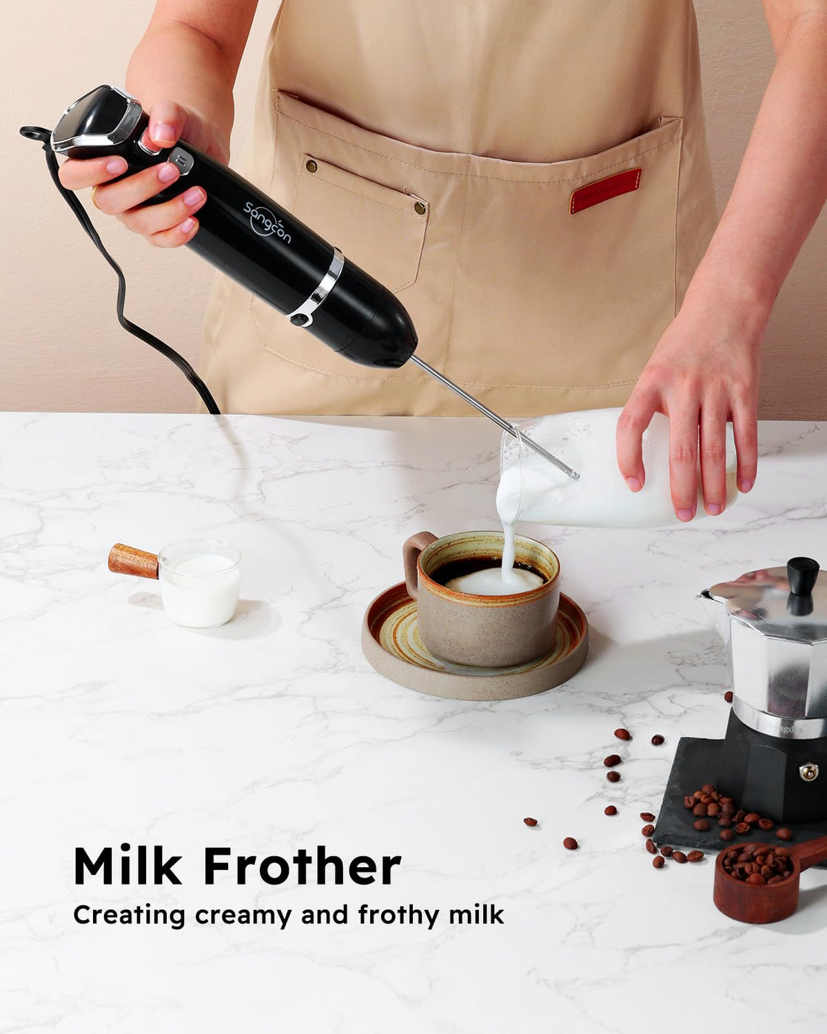 Sangcon ergonomic handle for comfortable control during prep