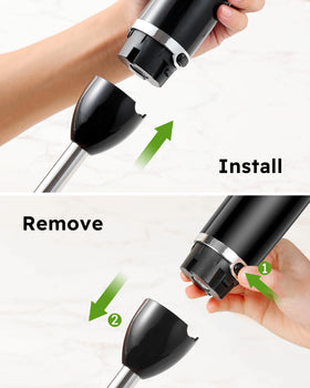 Sangcon blender used in a pot to blend soups directly