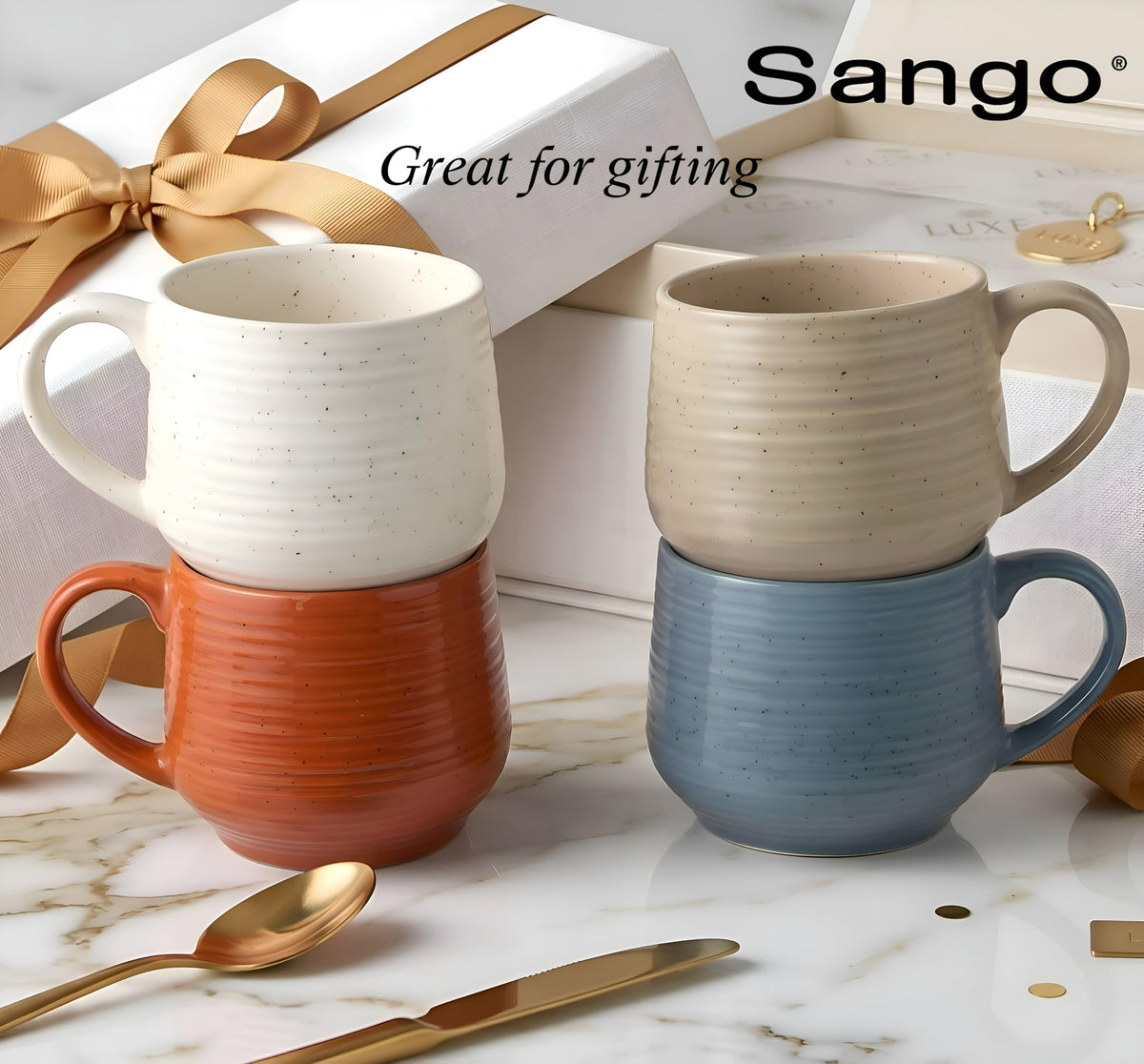 SANGO 17.5 oz capacity supports generous pours for lattes and cappuccinos