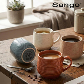 SANGO durable stoneware mug withstands daily use in earthy tones