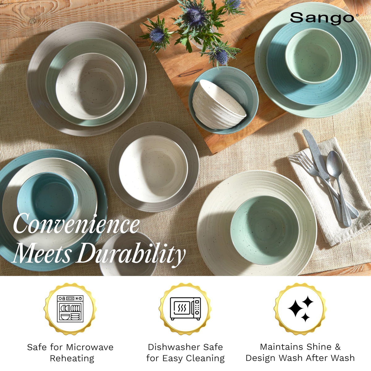 SANGO Siterra cereal bowls 6 inches ideal for breakfasts.
