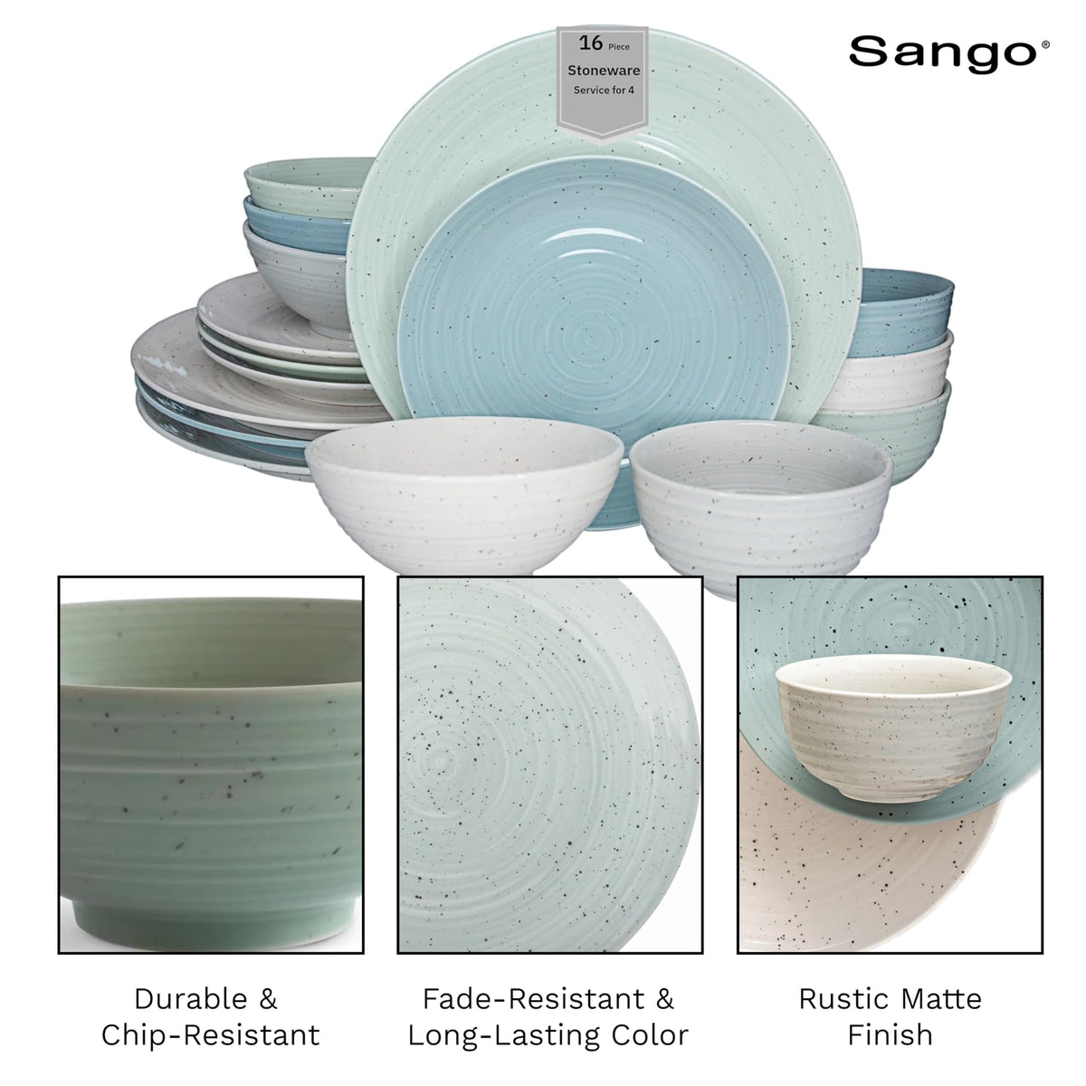 SANGO Siterra stackable construction saves cabinet space.