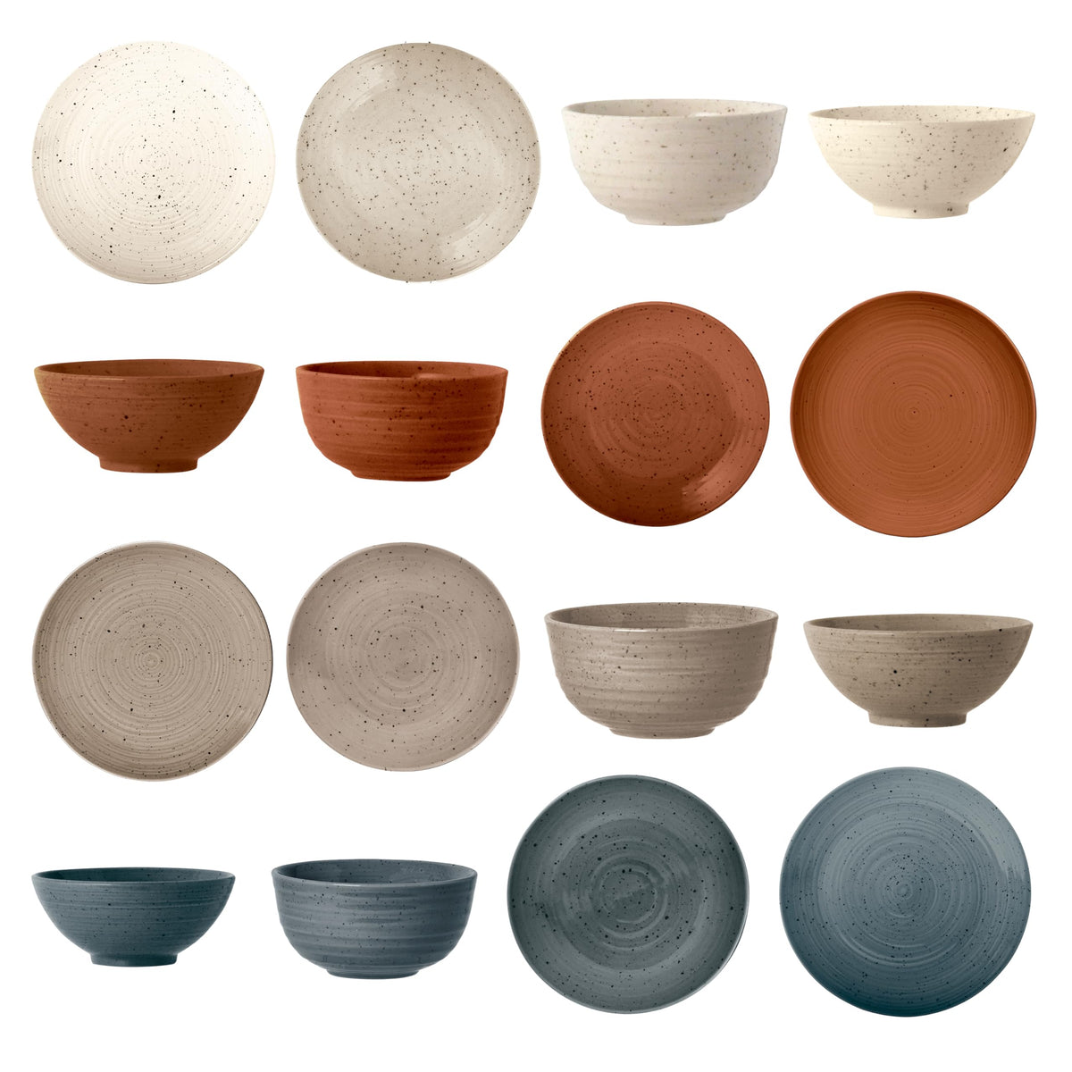 Sango Siterra microwave and dishwasher safe dinnerware for easy cleanup.