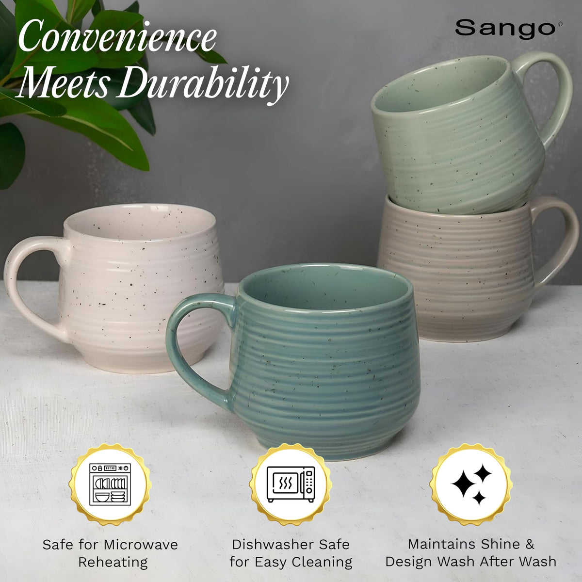 SANGO Siterra microwave-safe mugs simplify reheating beverages