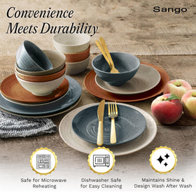 Sango Siterra soup bowls, deep and heat-friendly for comforting meals.