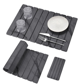 Sangukiro dish drying mat in 24x16 marble style keeps countertops dry and organized.