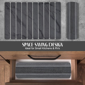 Sangukiro foldable drying mat folds flat for easy storage.