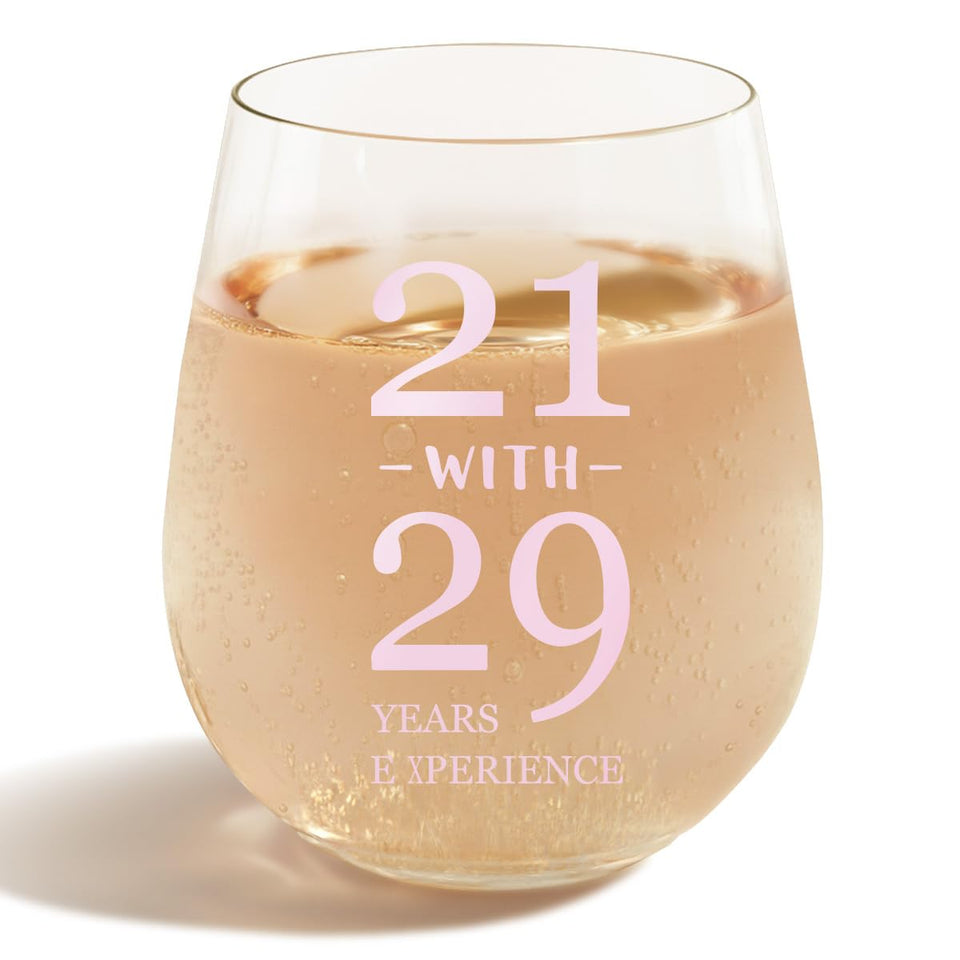 sanjiayishui 50th birthday wine glass with pink design for a playful toast