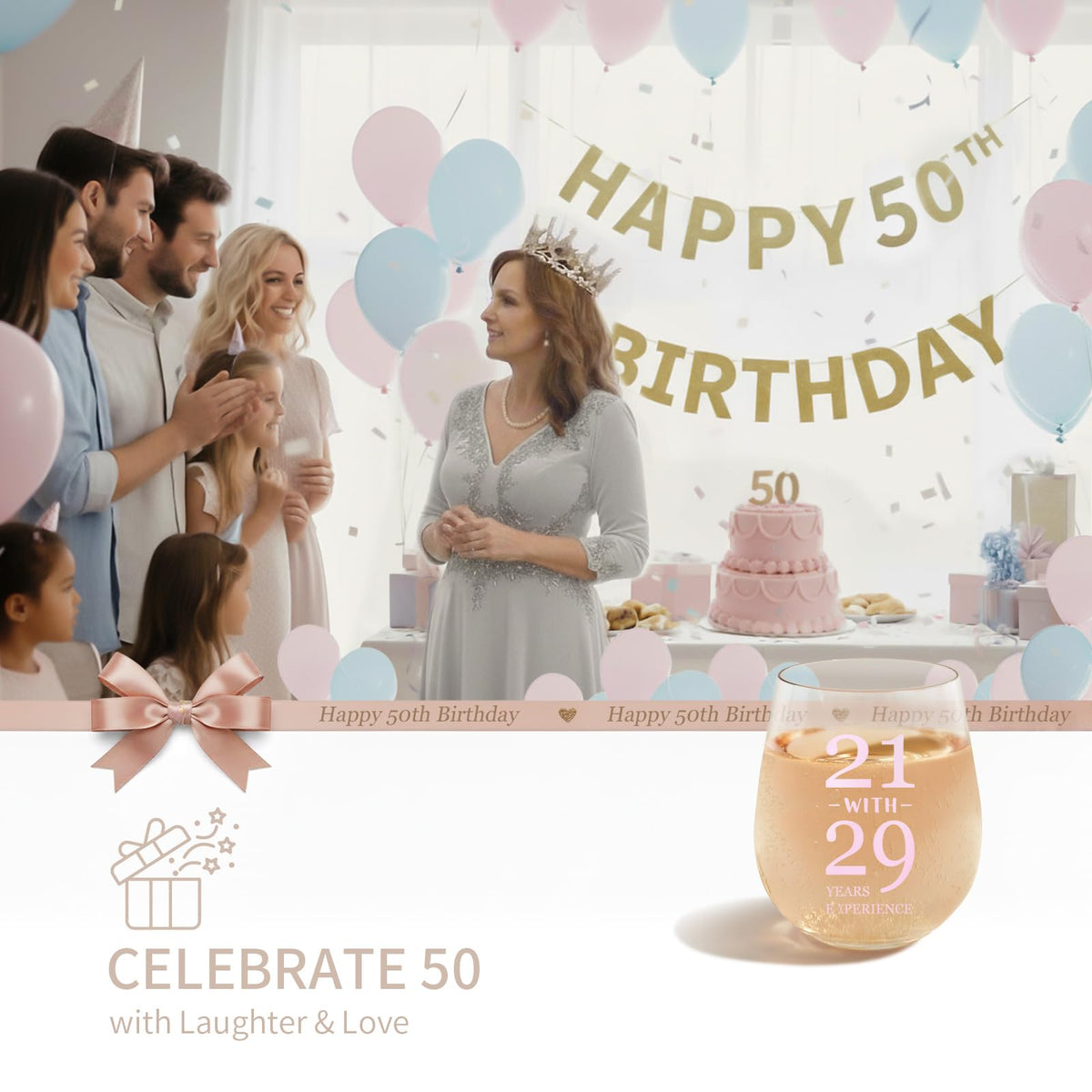 sanjiayishui happy 50th birthday wine glass for gifting