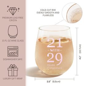 sanjiayishui wine glass for women 50th decor and keepsake