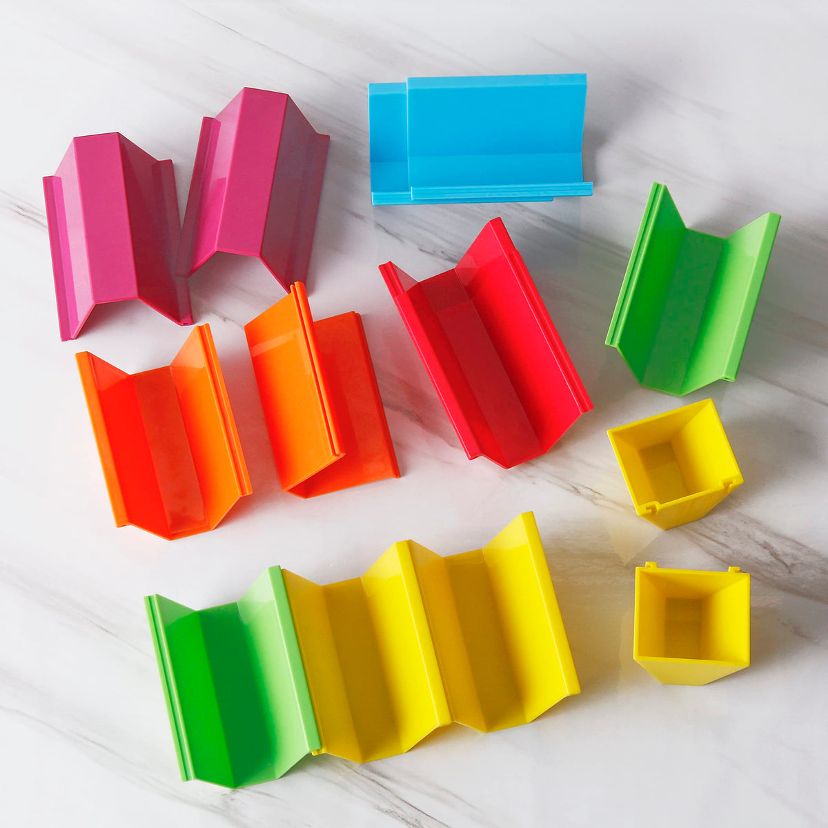 Colorful SanmChuf holders add fun and organization to taco night.