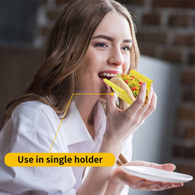 SanmChuf dishwasher-safe taco holder simplifies cleanup after gatherings.