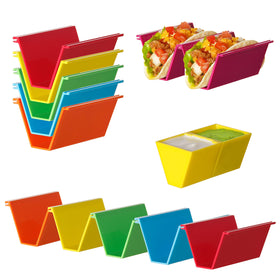 SanmChuf 12-pack taco holders keeping tacos upright for mess-free serving.