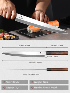 SANMEIHO red sandalwood handle provides ergonomic grip.
