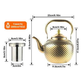 SANQIAHOME 1200ml teapot with silver option for everyday serving.