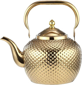 SANQIAHOME 2000ml teapot with gold lifting handle for smooth pouring.