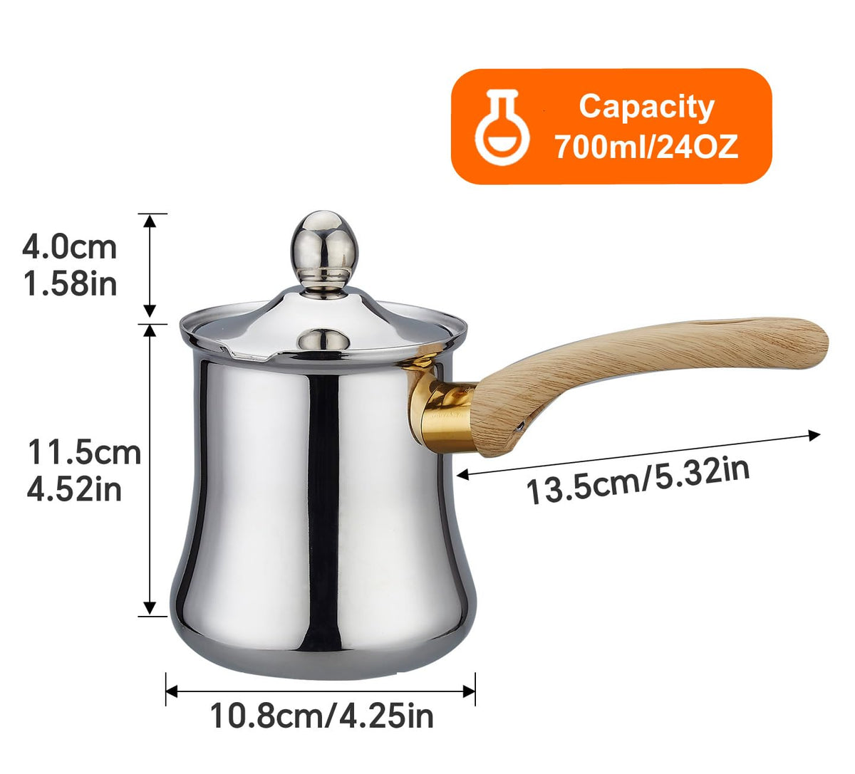 SANQIAHOME bakelite handle insulated for safe handling over heat.