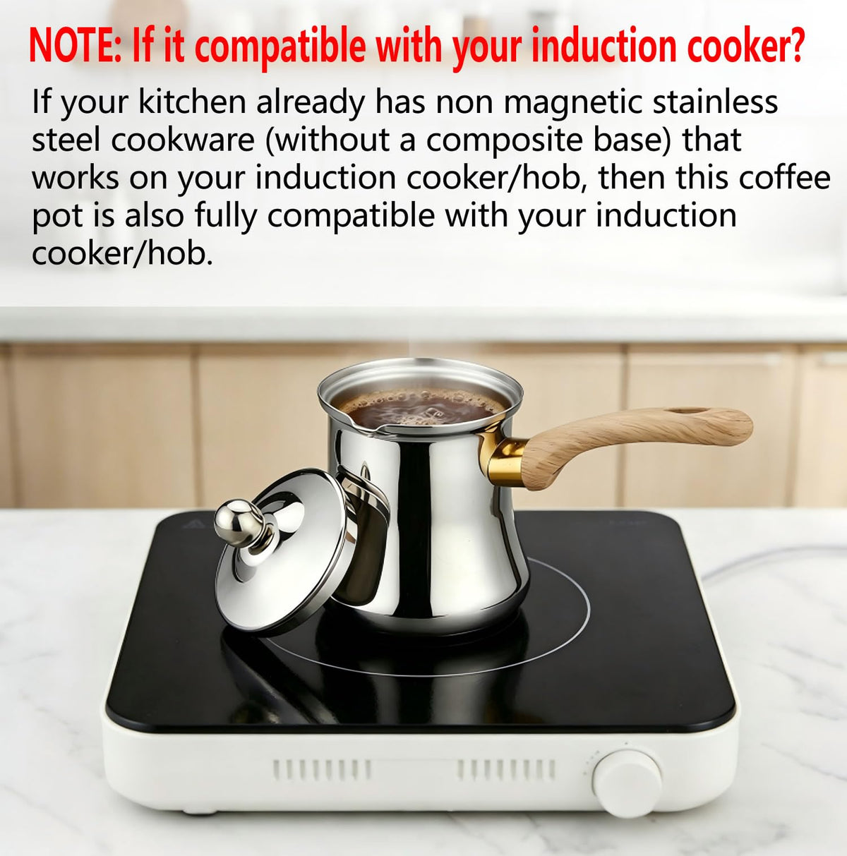 SANQIAHOME multipurpose pot ideal for frothed milk and hot drinks.