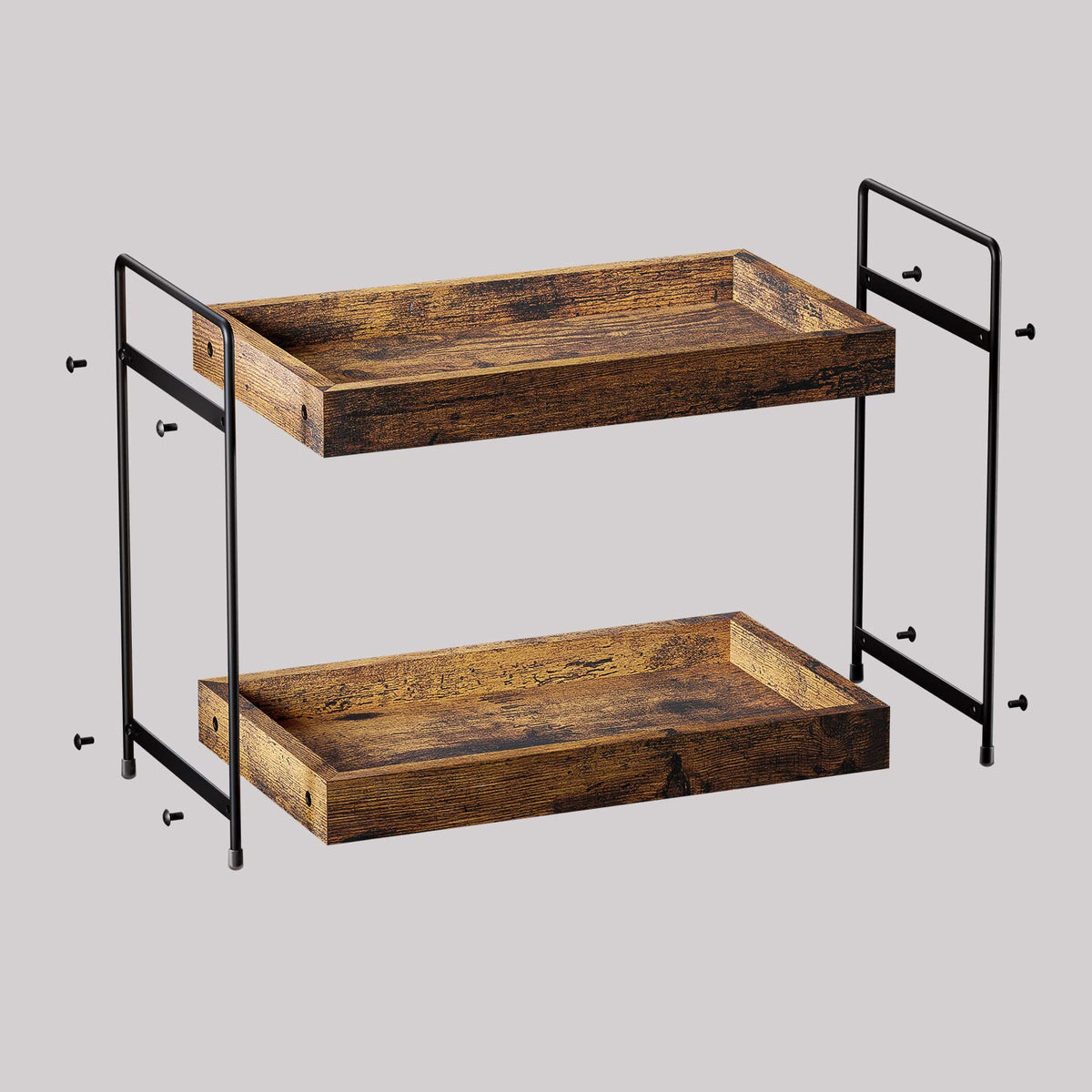 SANRETAHO durable wood and metal construction stands steadily on countertops