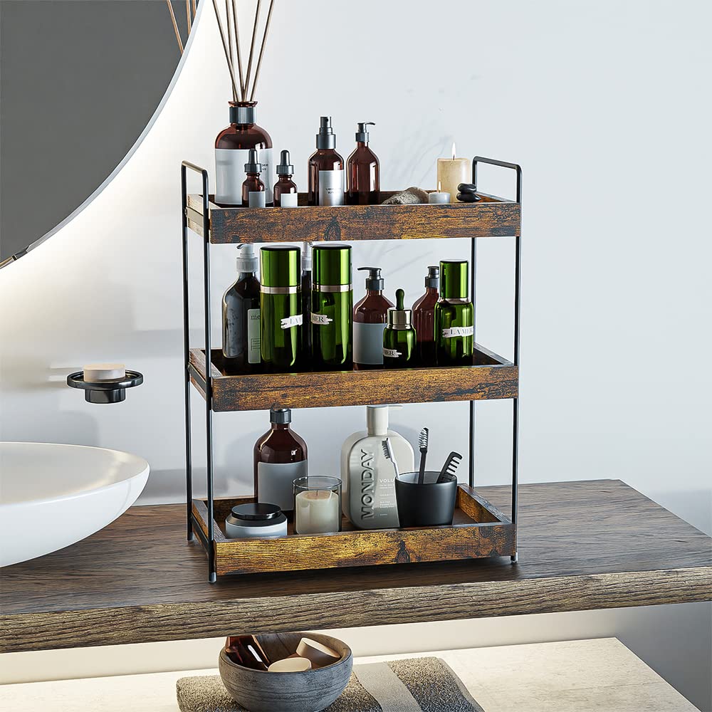 SANRETAHO wood spice rack for kitchen counter maximizes compact space.