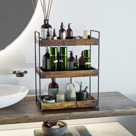 SANRETAHO wood spice rack for kitchen counter maximizes compact space.