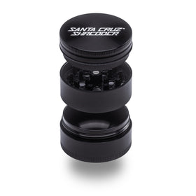 Santa Cruz Shredder 3-piece grinder viewed from top, smooth grinding action for even results.