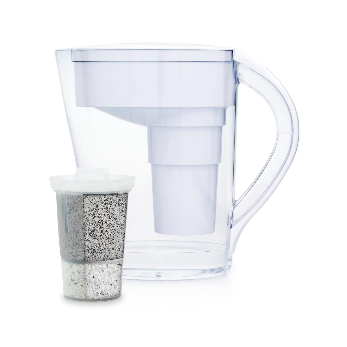 Santevia MINA pitcher offers 9-cup capacity for convenient family hydration.