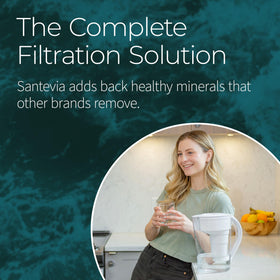 Santevia MINA preserves minerals in every glass: calcium, magnesium, potassium.