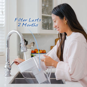 Santevia MINA pitcher with pour spout for easy serving.