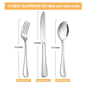SANTUO silverware set dinner forks designed for sturdy handling and elegant table presence.