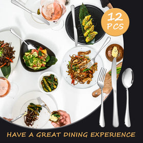 SANTUO silverware finish is mirror-polished for a refined dining look.