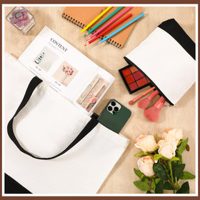 Sanwuta blank canvas tote bags, perfect for painting or embroidery projects.