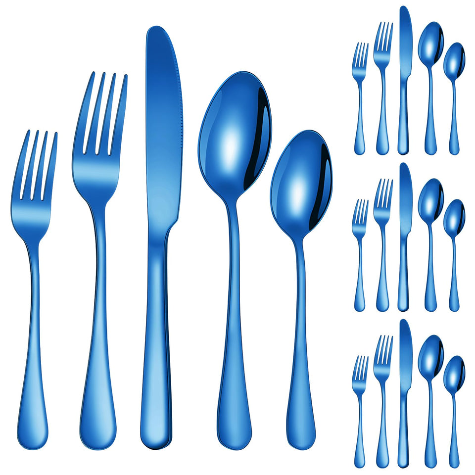 Sanyannis blue knife: durable 18/10 stainless steel for daily meals.