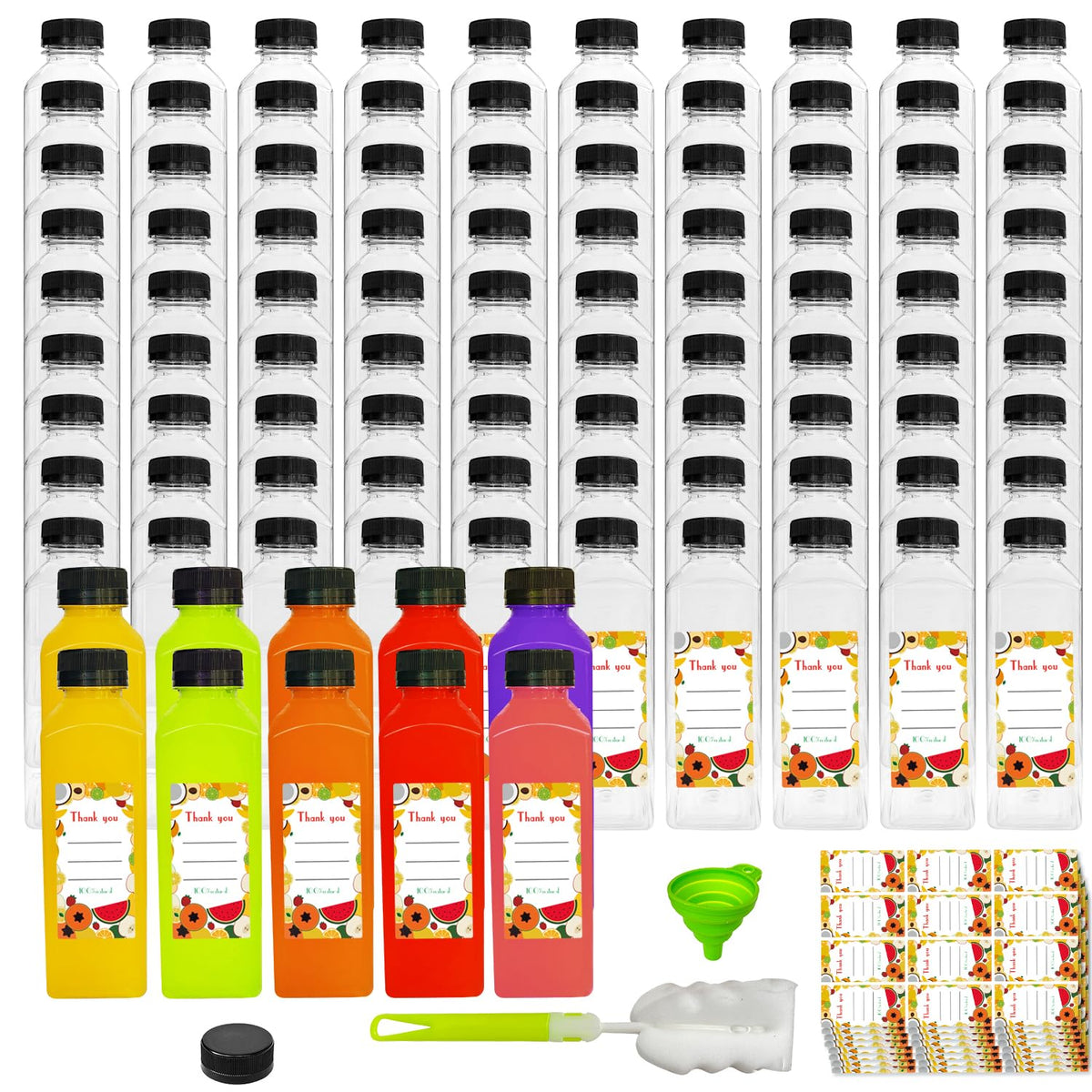 Sanyuanzhou 16oz clear bottle with black lid for on the go beverages