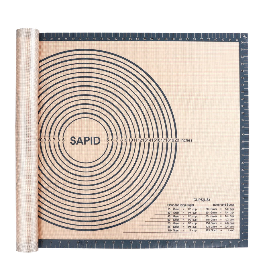 SAPID extra thick pastry mat in gray 24x36 for easy dough rolling and prep