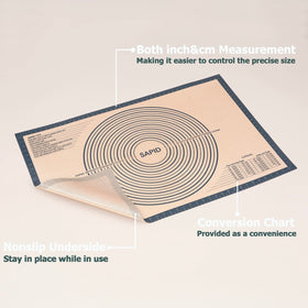 SAPID measurements in inches and cm for precise dough sizing