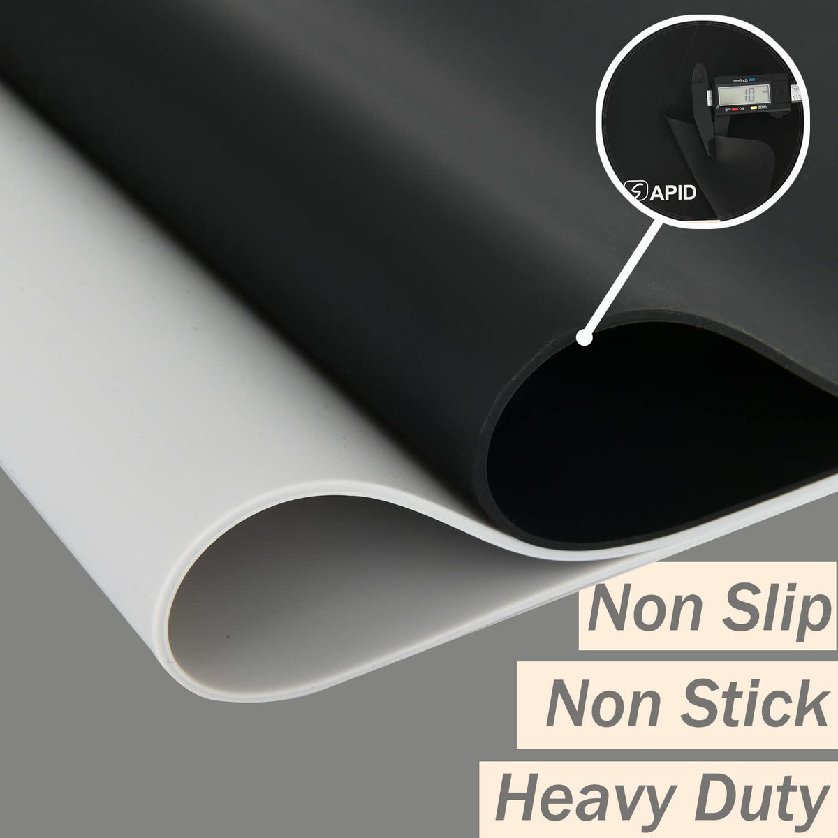 Sapid non-slip silicone counter protector prevents sliding on countertops.