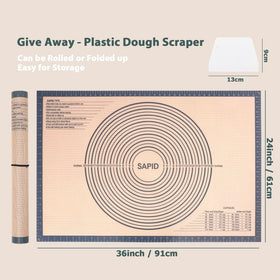 SAPID nonstick silicone surface reduces dough sticking during rolling