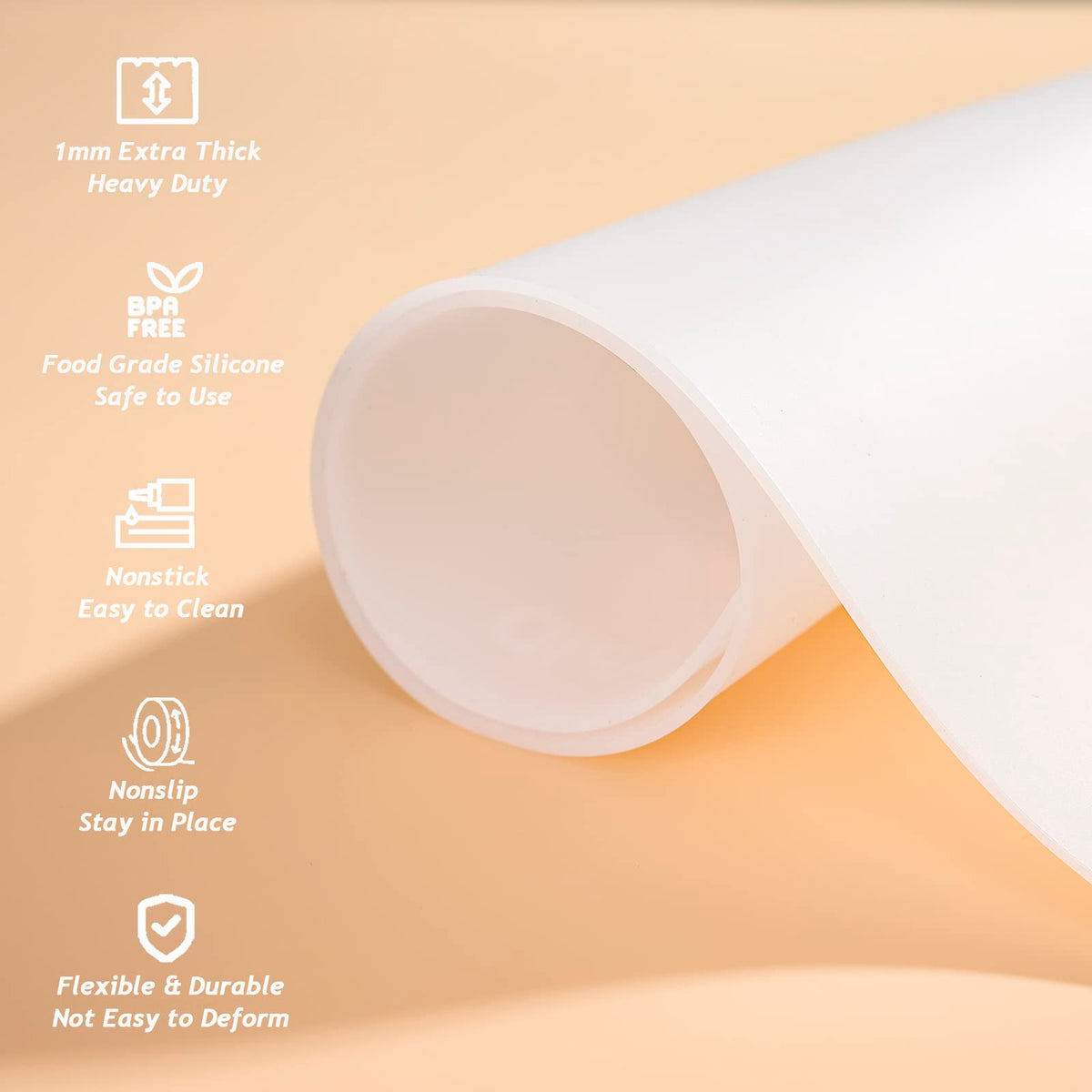 Sapid silicone mat 36x24 cushions counters for spills and prep.