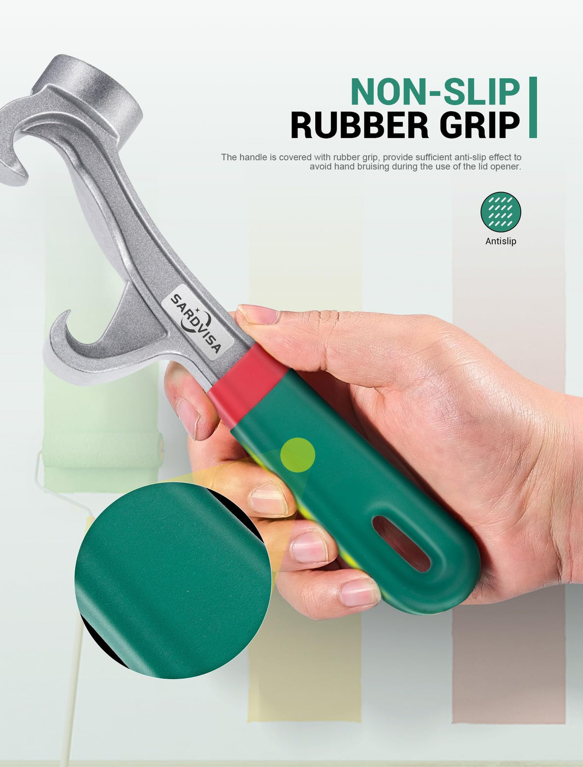 SARDVISA lid-edge hammer included for resealing after use