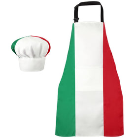 SATINIOR Italian flag apron front view for full coverage and style