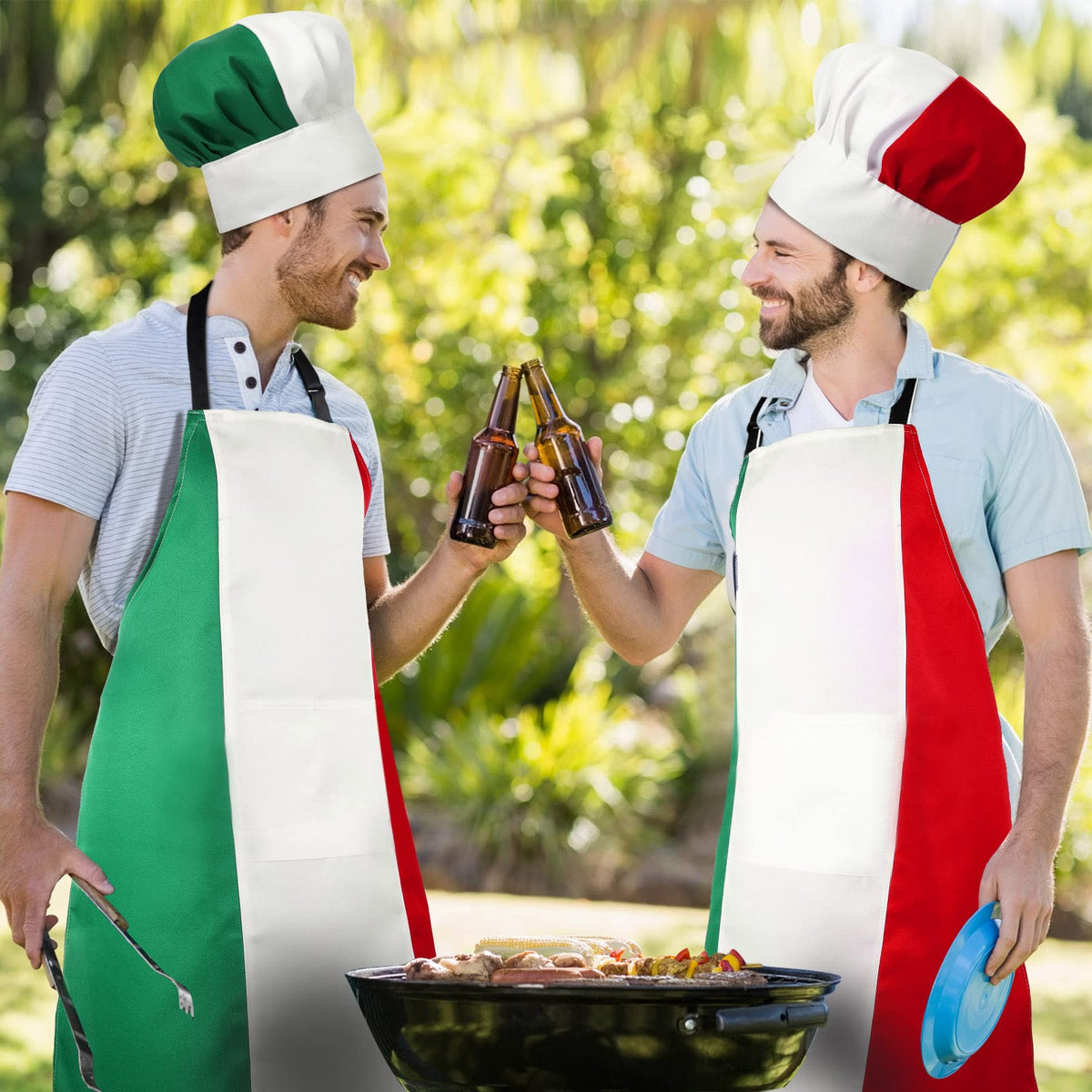 Machine washable SATINIOR fabric keeps apron and hat fresh