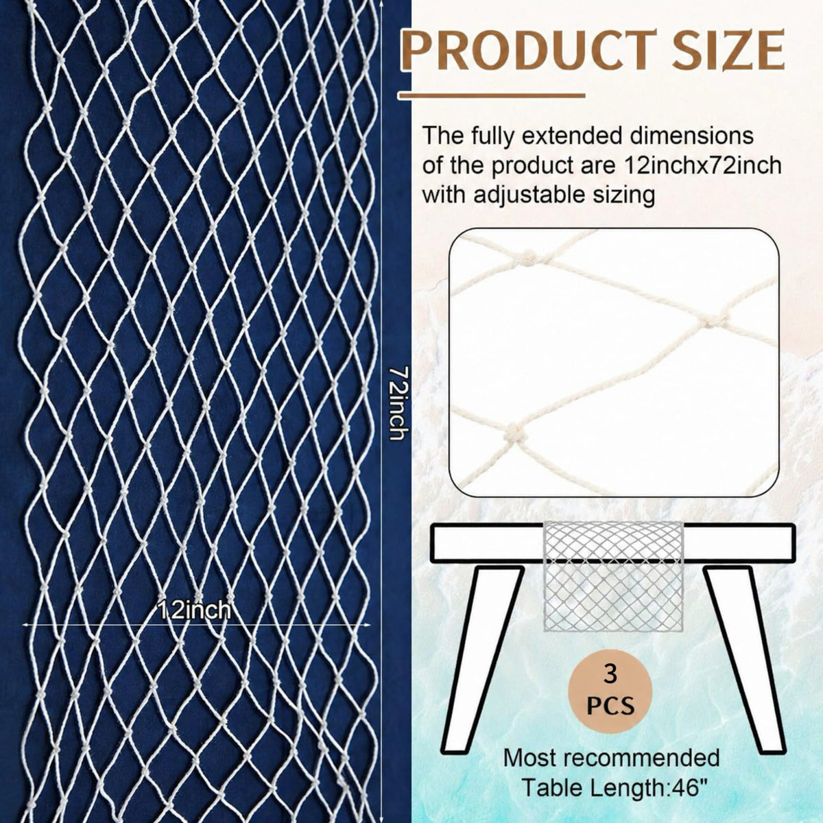 SATINIOR nautical fishing net serves as a versatile wall accent and photo backdrop.