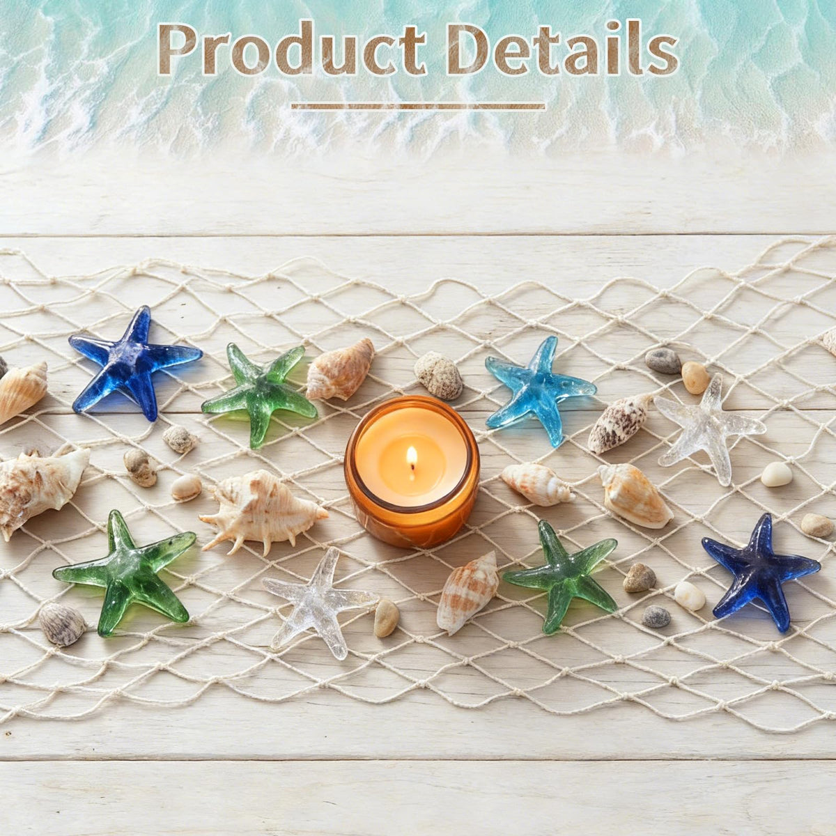 SATINIOR ocean backdrop net dresses tables or windows with coastal charm.