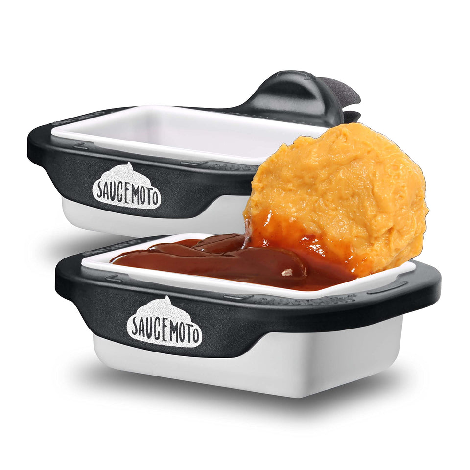 Saucemoto Dip Clip pink in-car use secures sauces for mess-free driving
