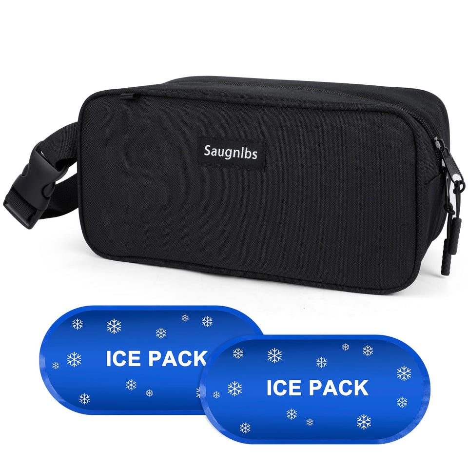 Saugnlbs small cooler bag top view, compact for on-the-go lunches.