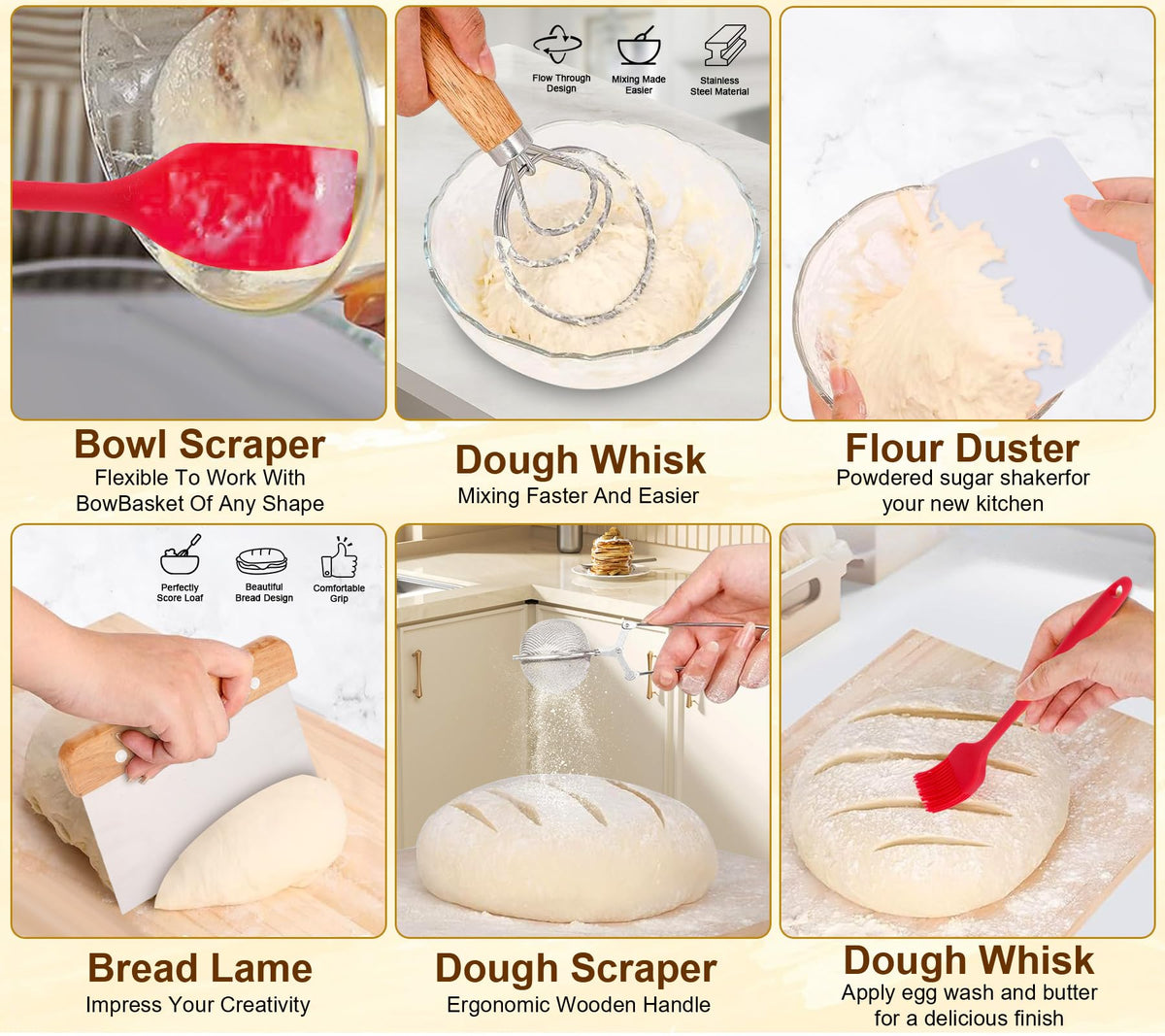 SavEase bread lame enables precise scoring for decorative patterns