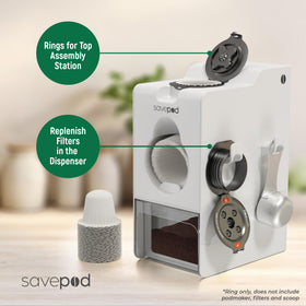 SavePod brew-fast, mess-free operation showing convenient home or office use